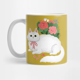 Fancy White Cat Mug